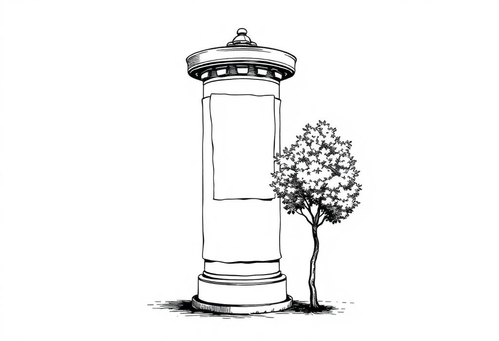 Hand-drawn line-art illustration for "Would Rudolf Steiner Have Advertised a Waldorf School?"